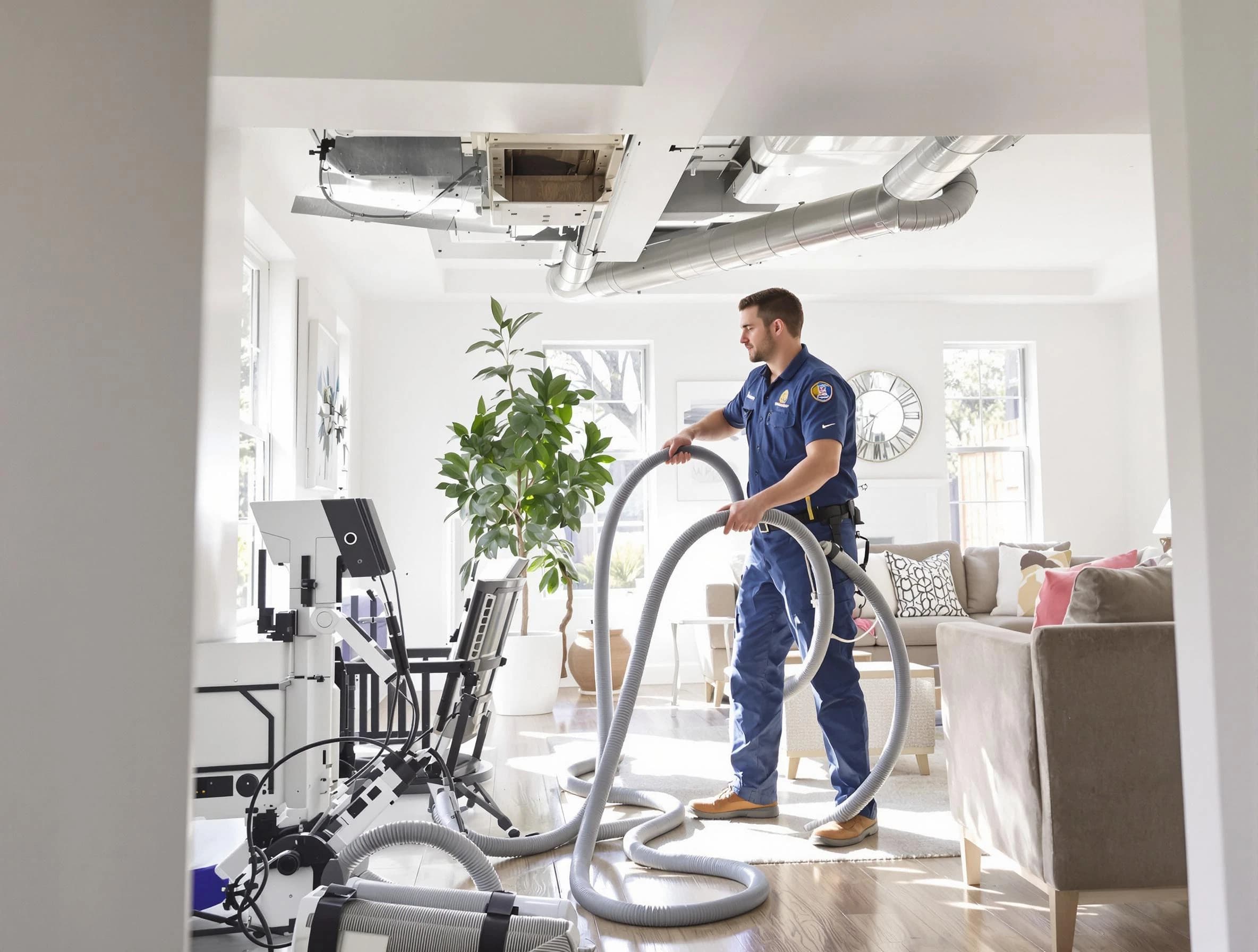 Apache Junction Air Duct Cleaning technician performing thorough AC duct cleaning for enhanced cooling efficiency in Apache Junction