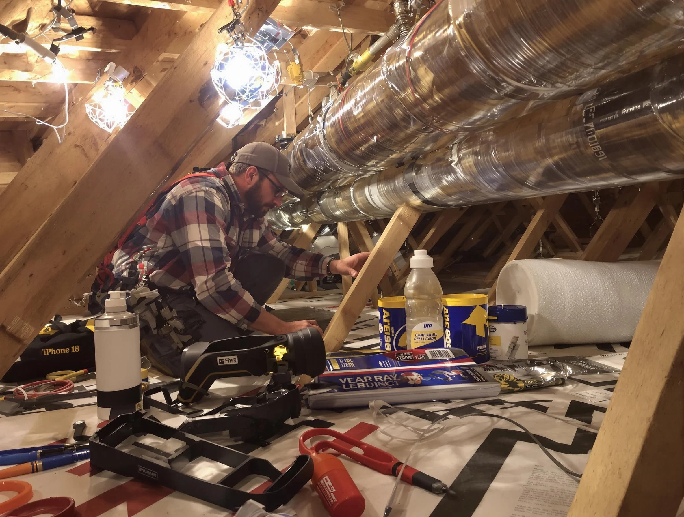 Apache Junction Air Duct Cleaning expert performing precision duct sealing to improve HVAC efficiency in Apache Junction