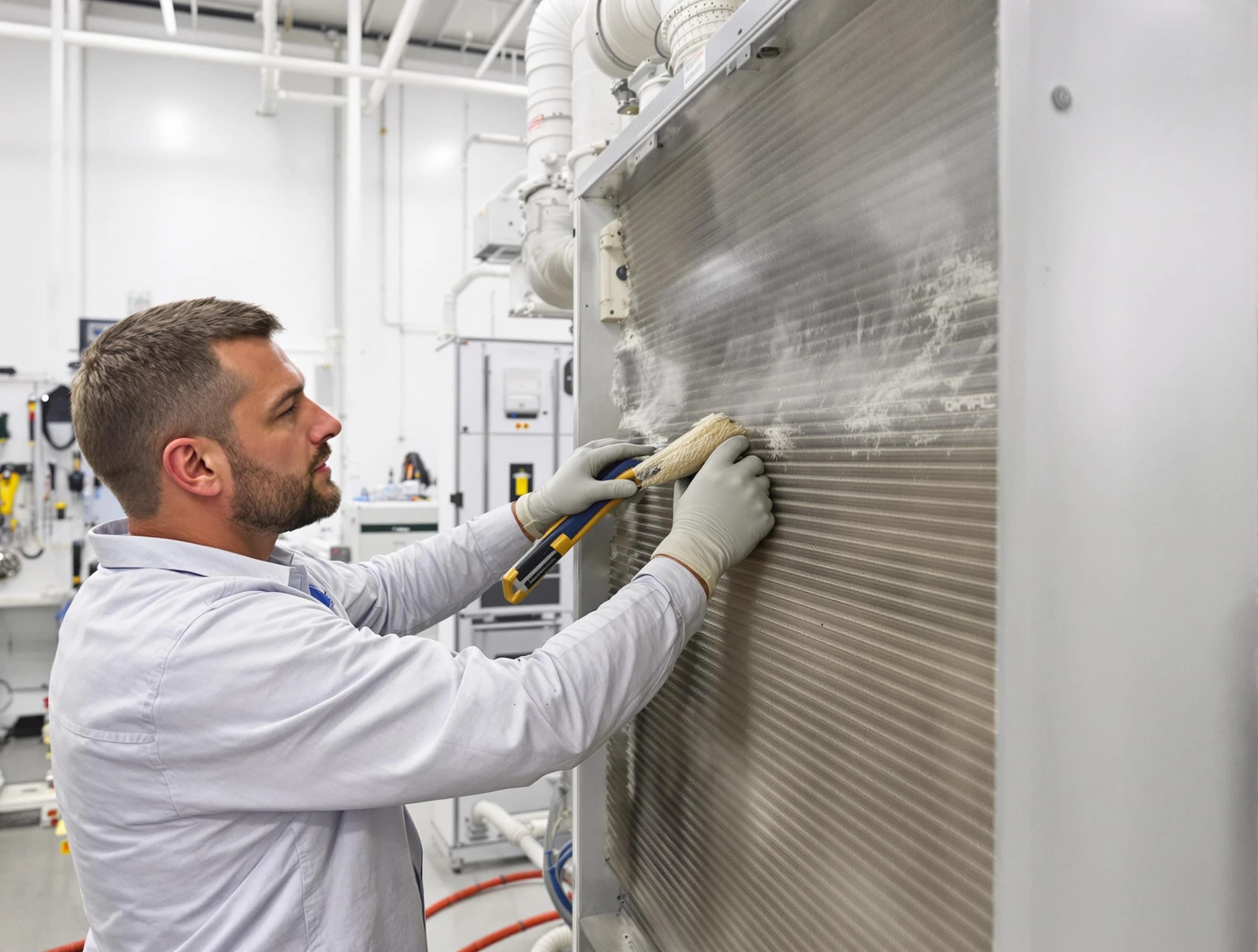 Apache Junction Air Duct Cleaning technician performing precision commercial coil cleaning at a Apache Junction business