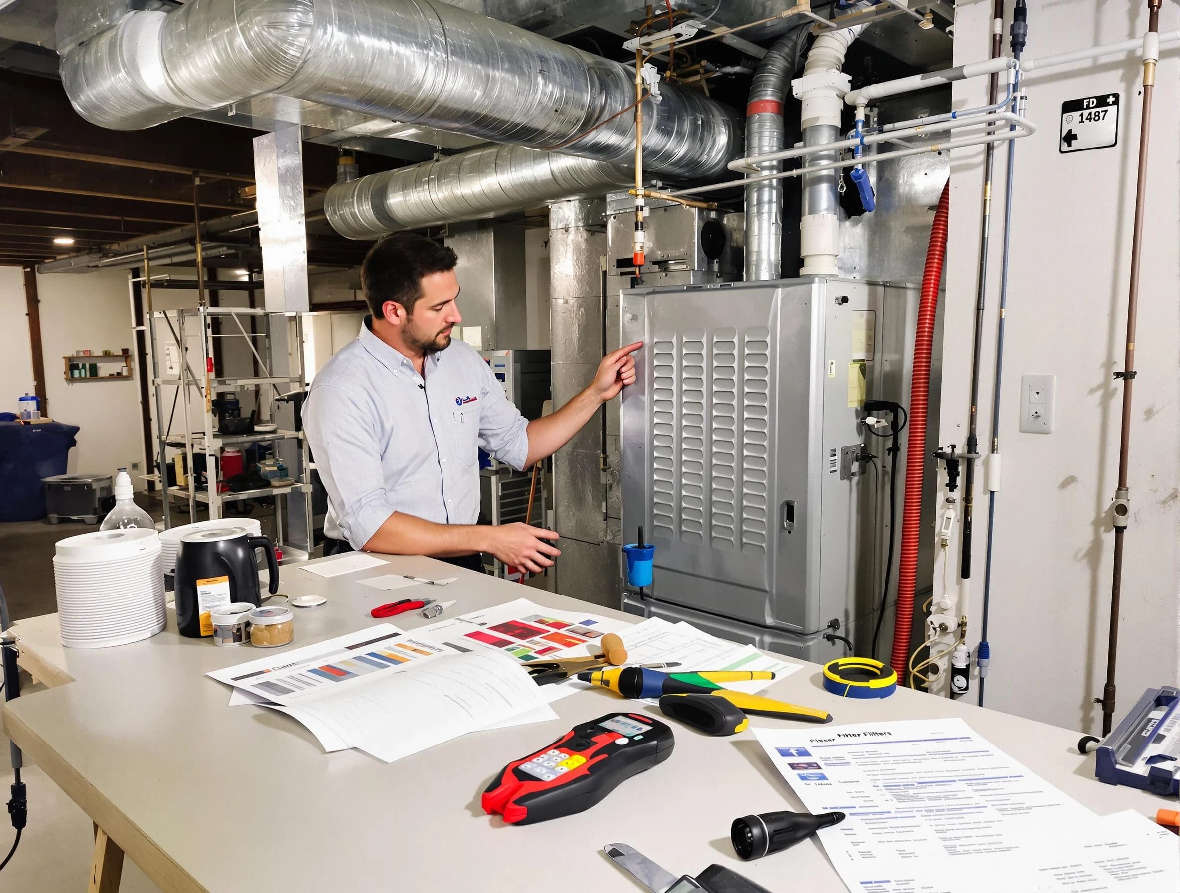 Apache Junction Air Duct Cleaning inspector conducting detailed filter system evaluation using professional diagnostic tools in Apache Junction