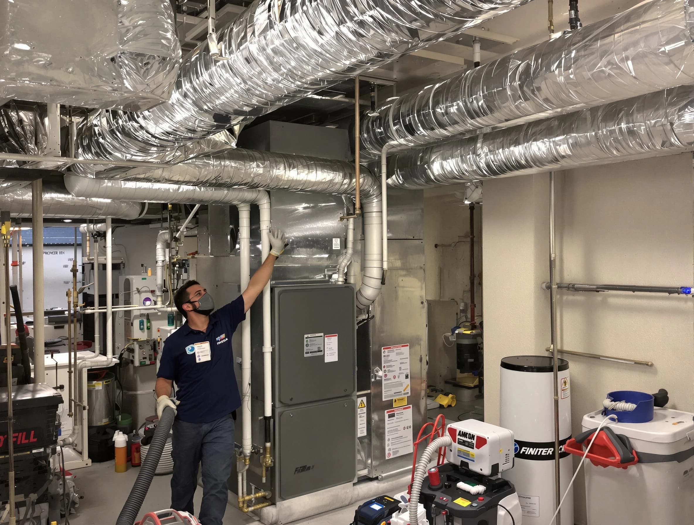 Apache Junction Air Duct Cleaning specialist performing thorough furnace duct cleaning in a Apache Junction residence