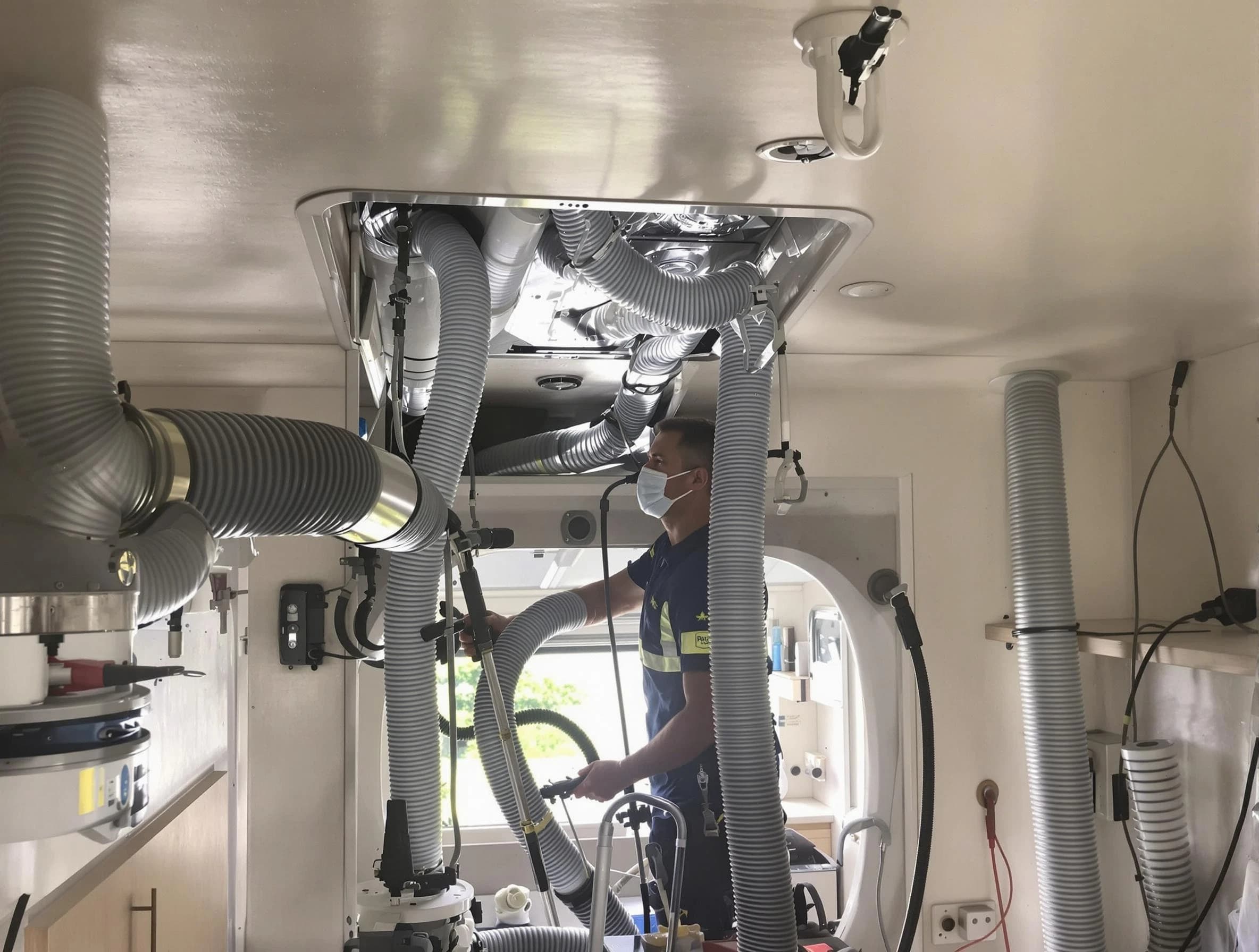 Apache Junction Air Duct Cleaning specialist performing precise mobile home duct cleaning in Apache Junction