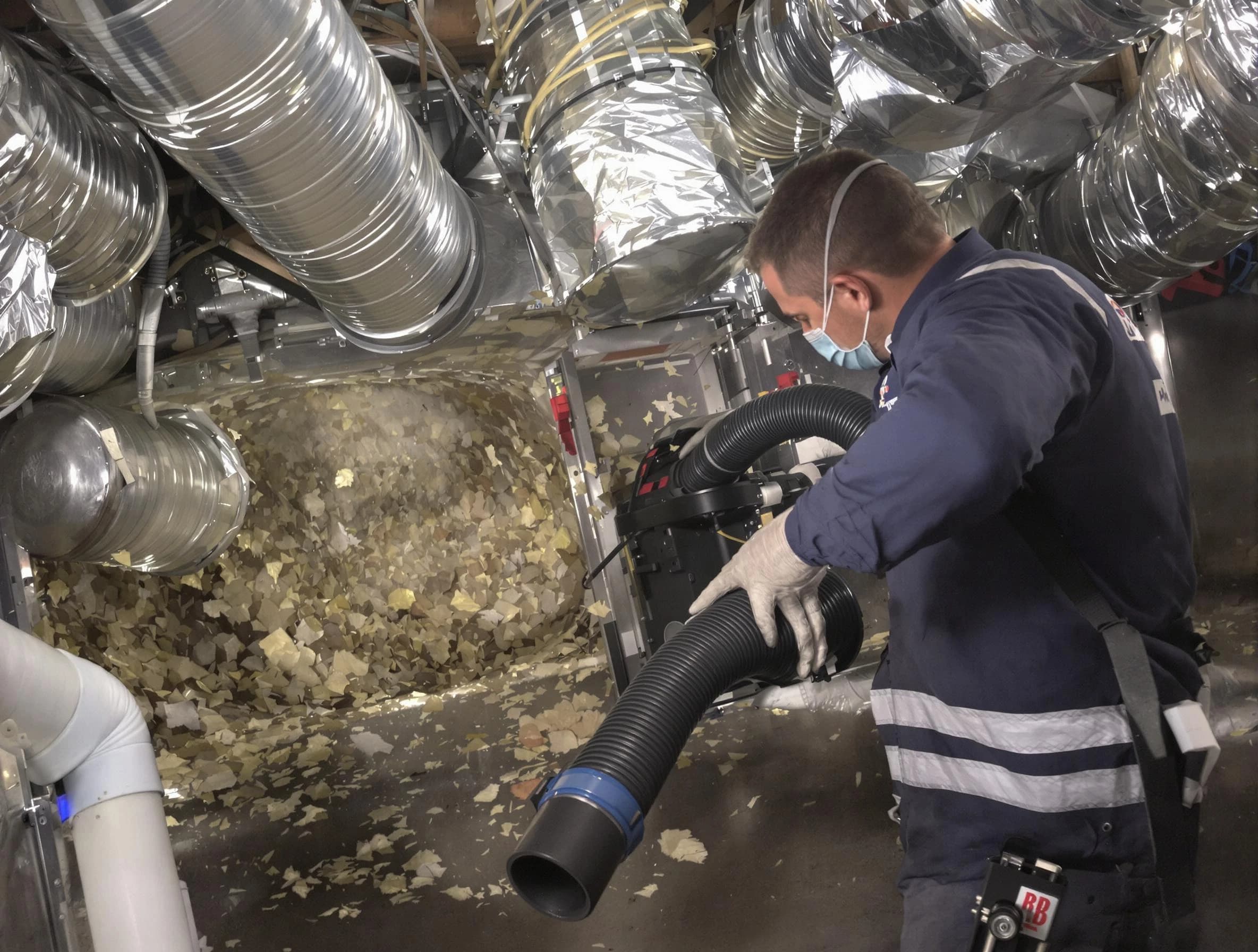 Apache Junction Air Duct Cleaning specialist operating negative pressure cleaning equipment for thorough duct maintenance in Apache Junction