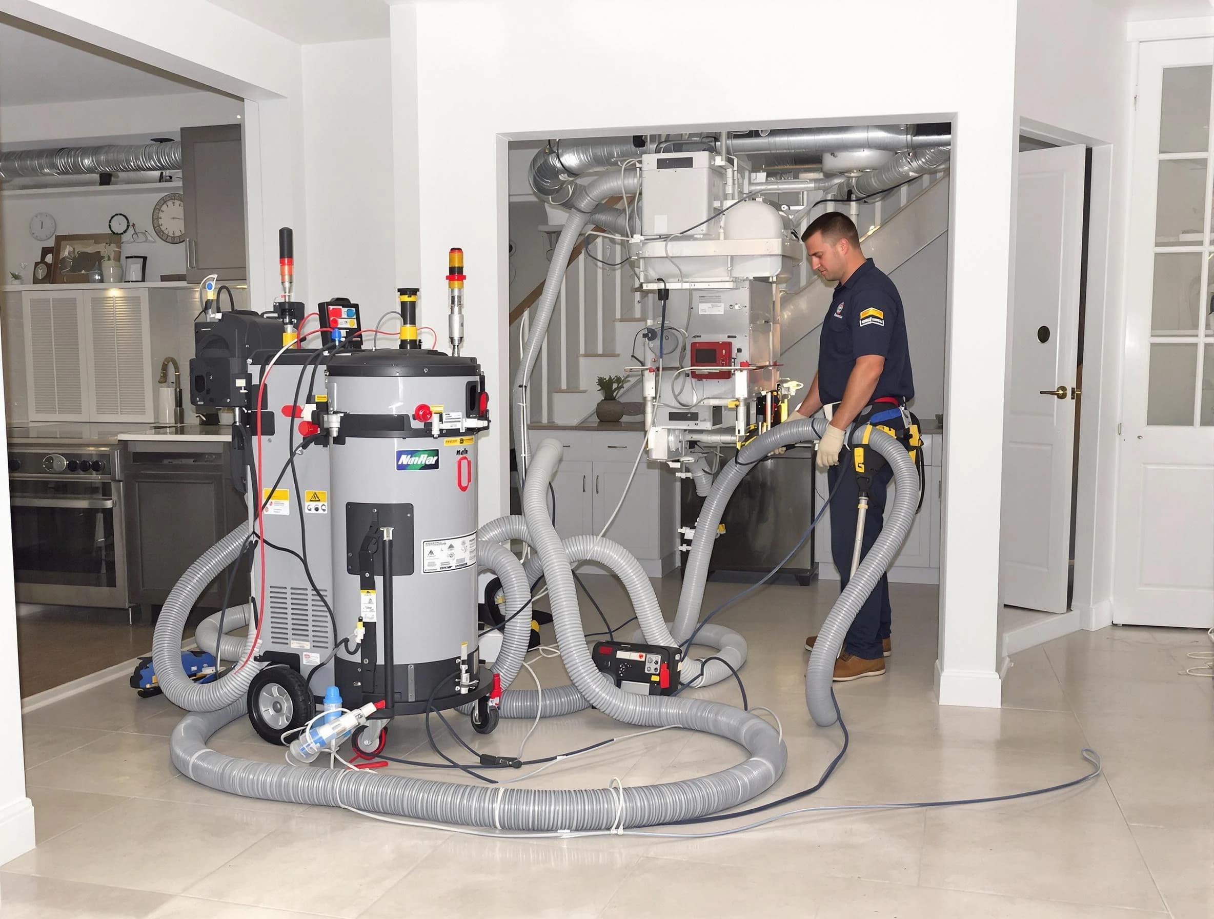 Apache Junction Air Duct Cleaning technician operating negative pressure cleaning equipment for thorough duct maintenance in Apache Junction