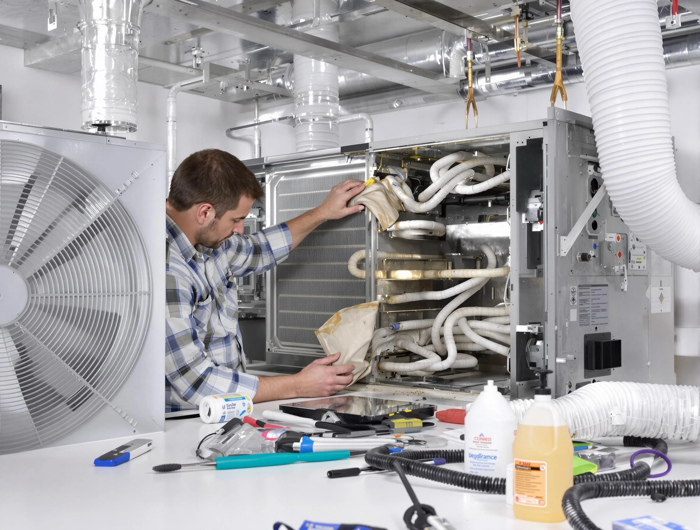 Apache Junction Air Duct Cleaning specialist performing precision AC coil cleaning in Apache Junction