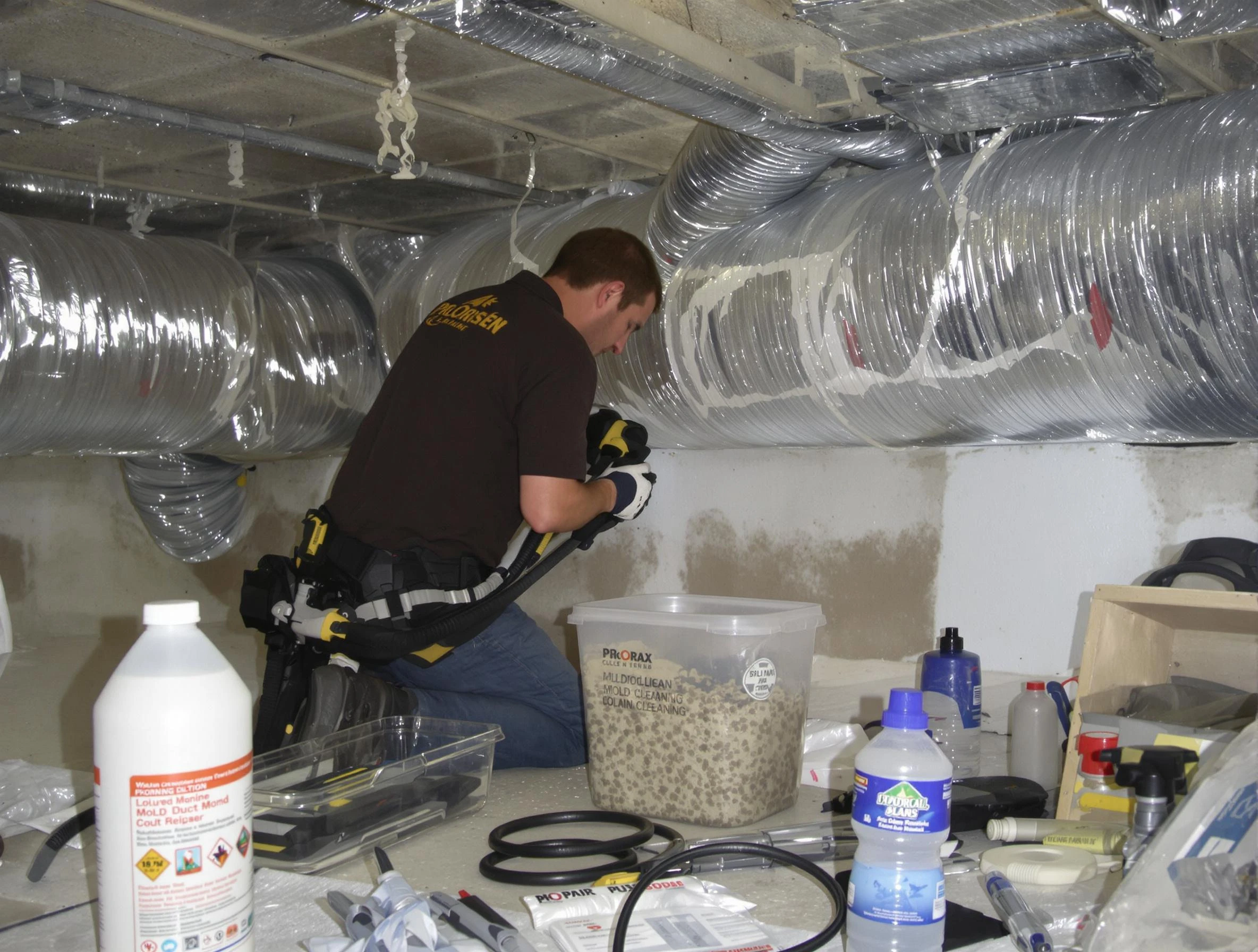 Apache Junction Air Duct Cleaning specialist performing professional mold removal from air ducts in Apache Junction
